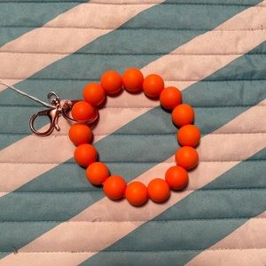 Silicone beaded key ring holder